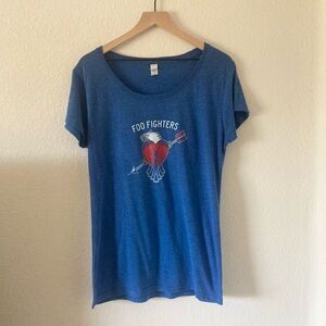 Foo Fighters Band Short Sleeve Tee With Eagle, Heart and Arrow